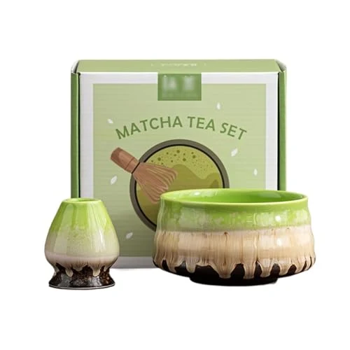 Comfortable Ceramic Matcha Kit for Breakfast Afternoon Tea Contains Bowl Tea Brush Stand Quality