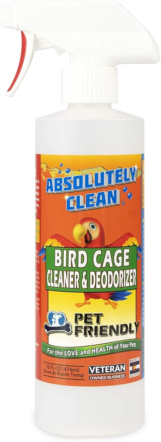 Expertly Made Absolutely Clean Bird Cage Cleaner and Deodorizer – Just Spray Wipe – Safely Easily Removes Bird Messes Quickly and Easily – Made in The US – Fragrance 16oz Pack of 1 Specialty