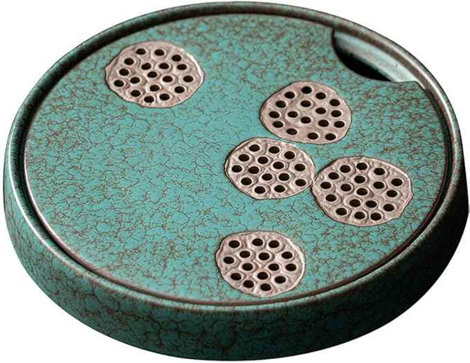 Outstanding Tea Set Creative Design Round Large Ceramic Dry Tea Tray Kung Fu Tea Set Pot Holder Tea Ceremony Tea Holder Chinese Tea Set Selected