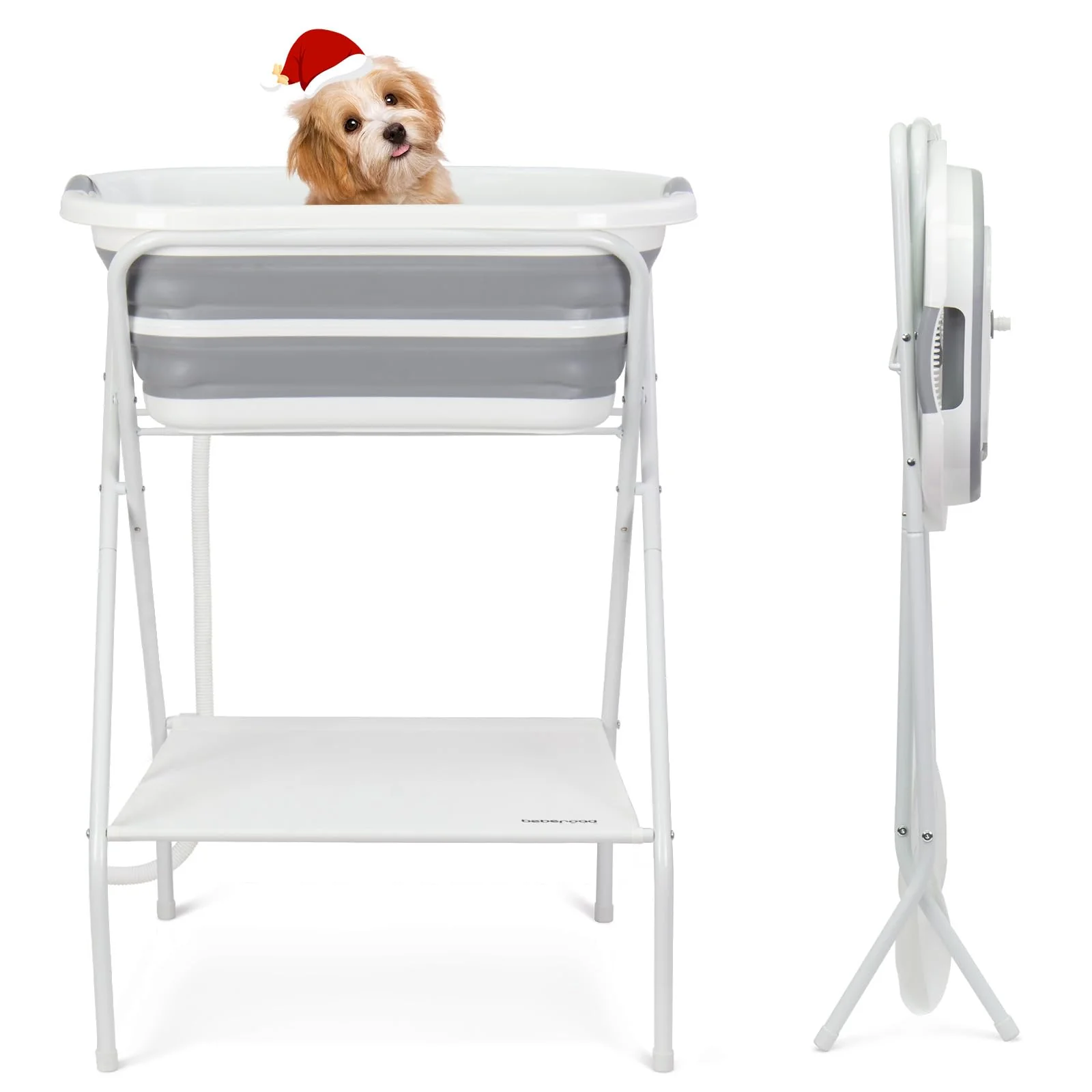 Enhanced Beberoad Pets 2-in-1 d Dog Bath Tub Grooming Station – Foldable Portable Dependable