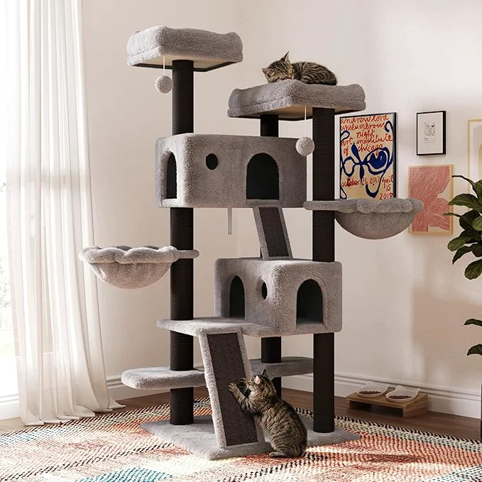 Premium SHA CERLIN 65in Larger Cat Tree Tower Condo Comfortable