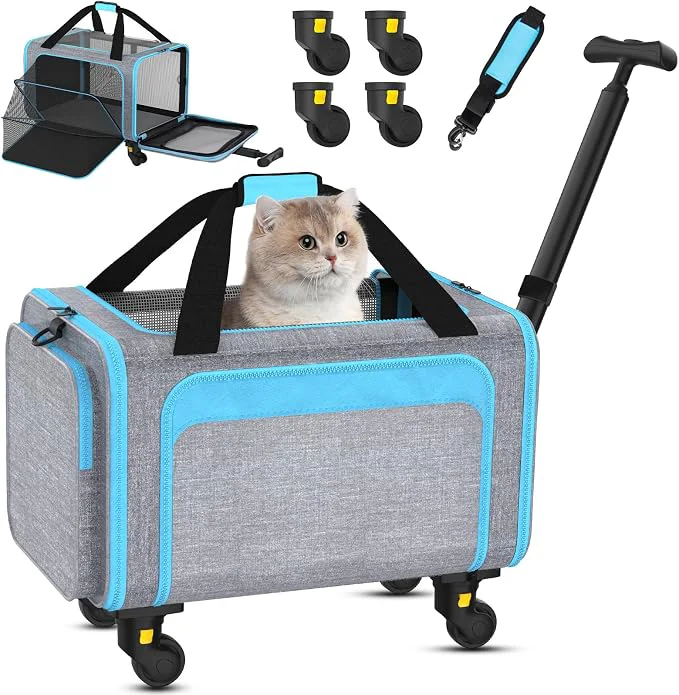 Quality Rolling Pet Carrier with Detachable Wheels Clean