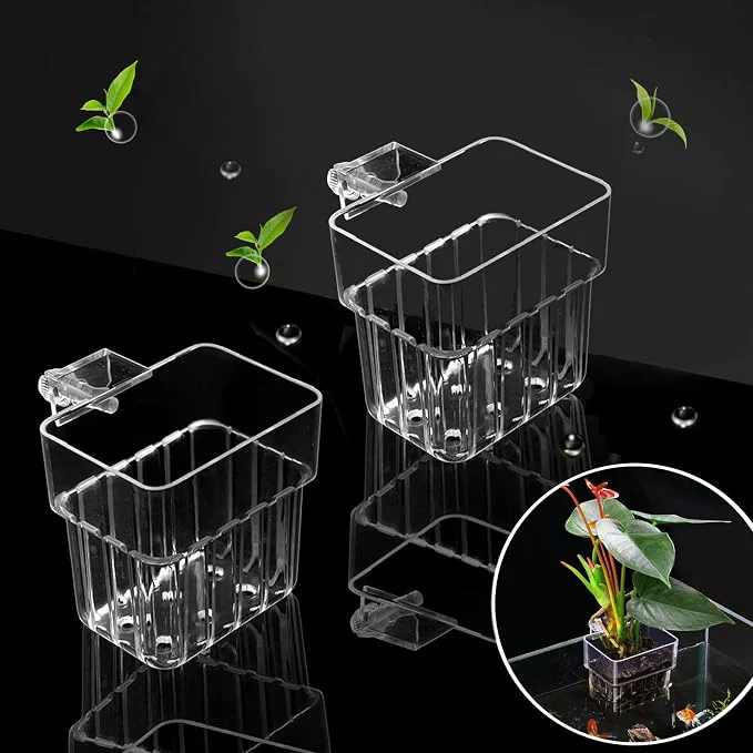 Detailed 2 PCS Aquarium Plant Holder Top Hanging Fish Tank Plant Pot Aquarium Planter Trendy