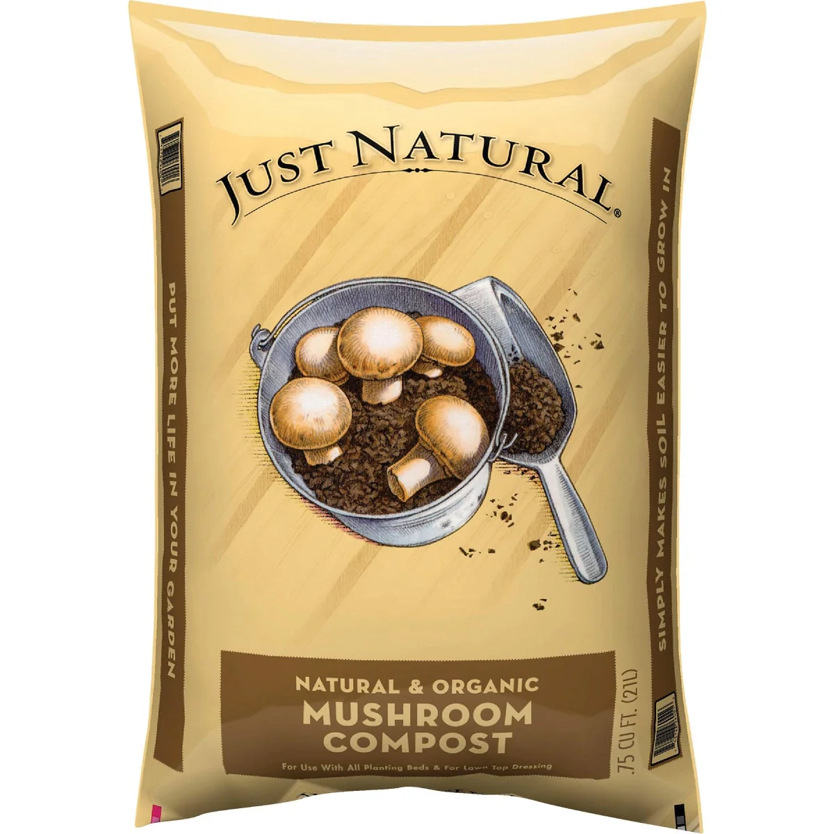 Powerful Just Natural 0.75 Cu. Ft. Mushroom Compost Clean