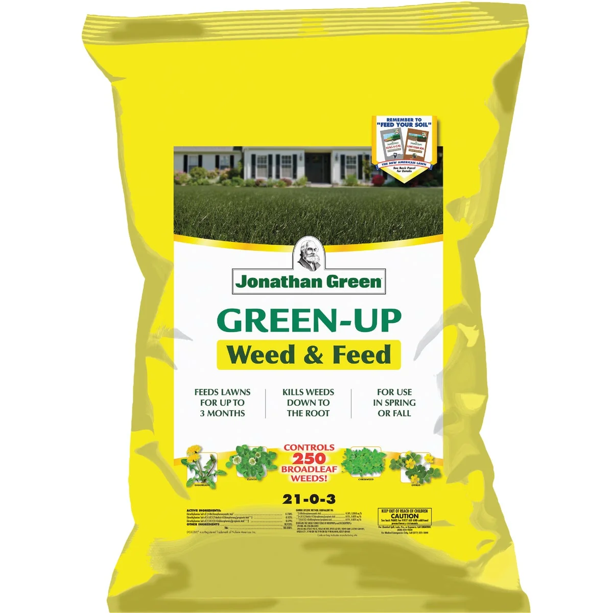 Convenient Jonathan Green Green-Up Weed Feed 46 Lb. 15 000 Sq. Ft. 21-0-3 Lawn Fertilizer with Weed Killer Genuine