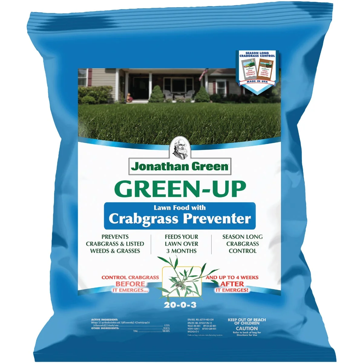 Contemporary Jonathan Green Green-Up 15 Lb. 5000 Sq. Ft. 22-0-3 Lawn Fertilizer with Crabgrass Preventer Environmentally Friendly