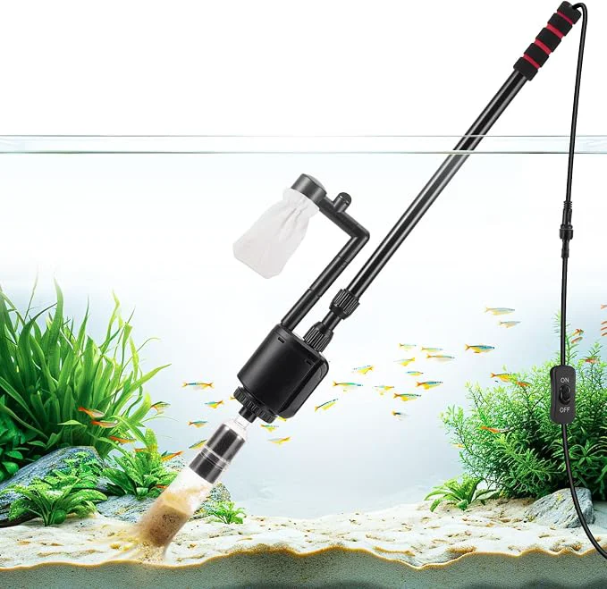 Premium AQQA Aquarium Gravel Cleaner Kit 6 in 1 Electric Fish Tank Vacuum Cleaning Verified