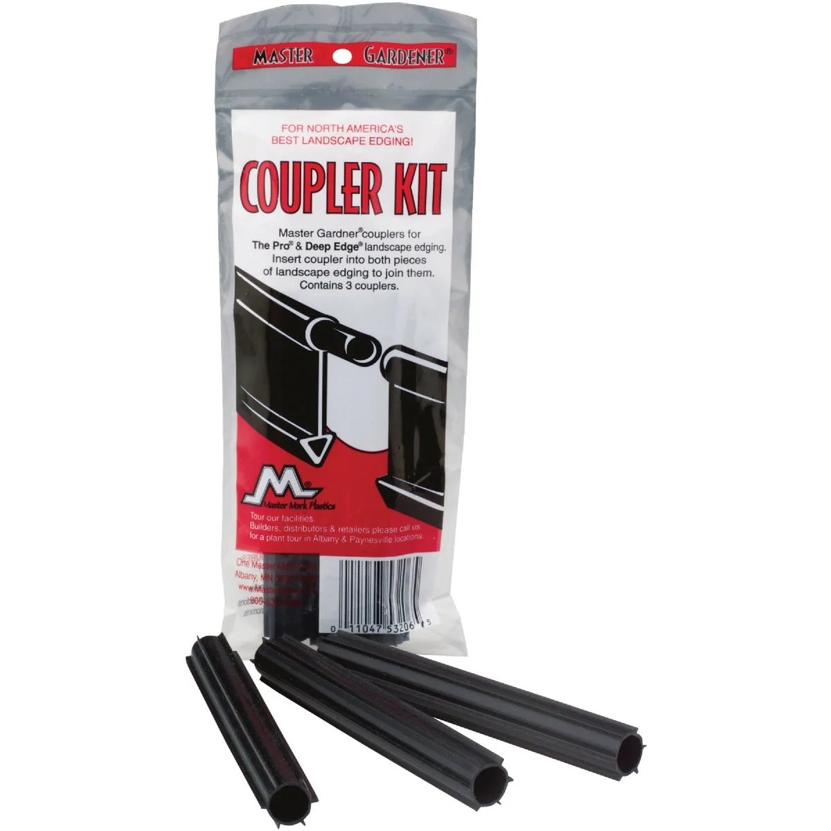 Effective Master Mark Master Gardener Straight Black Plastic Professional Lawn Edging Coupler 3-Pack Excellent
