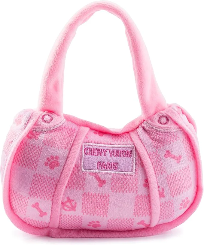 Unique Haute Diggity Dog Pink Checker Chewy Vuiton Handbag Plush Designer Dog Toys with Interactive Squeaker Stimulating Pet Enrichment Machine-Washable Safe Materials for All Breeds Size LargeAbout This Advanced