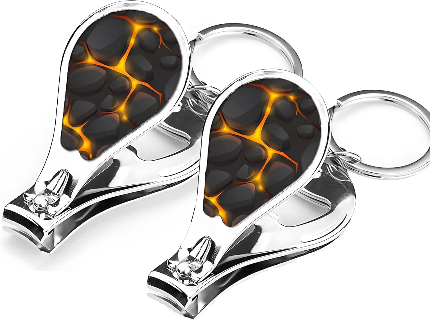 Original Nail Clippers with Key Chain Cute Stainless Steel Nail Cutter with File Professional Toenail Clipper for Men Multifunction Toenail Clipper 2 Pack Nique Cutter for Adult Black Marble Pure