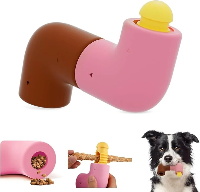Unique HETOO Dog Puzzle for Large Dogs Enrichment Toys Aggressive Chewers Smart Dog Toy Interactive Mentally Stimulating Treat Toy to Keep Them Busy- Food Dispenser Toys for Medium Dogs- Pink BrownAbout This Green