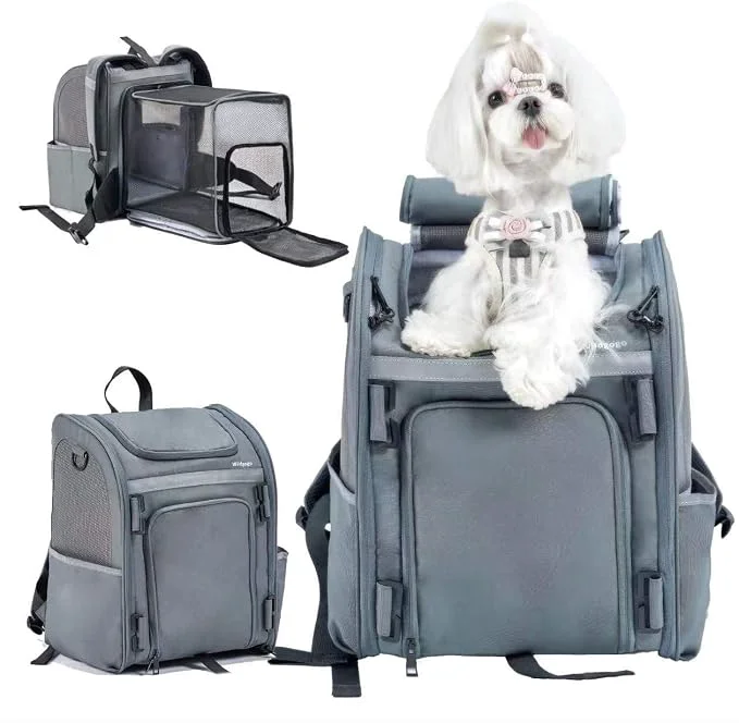 Versatile Expandable Pet Carrier Airline- Foldable and Detachable Backpack Certified