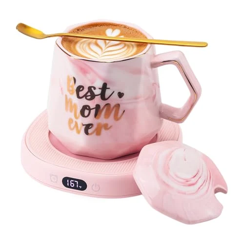 Soft Coffee Mug Warmer MOM Ever Mug Heated Cup Set Women Mother Day for Mom Carefully Designed