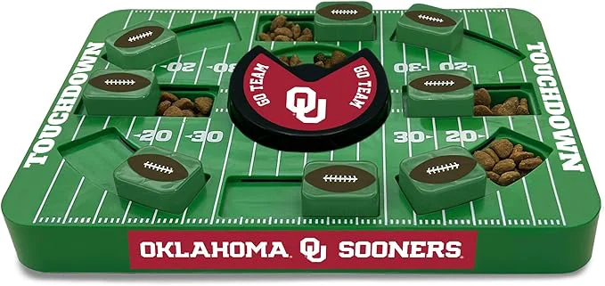 User-Friendly Pets First NCAA Oklahoma Large Puzzle Toy Dog Puzzle Treat Toy New Large Size Interactive Dog Treat Toy Dog Slow Feeding ToyAbout This Casual