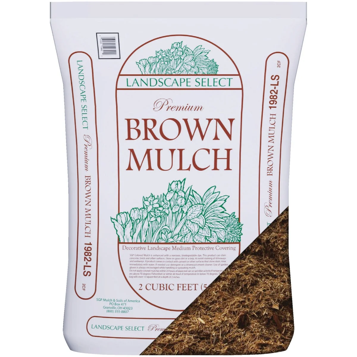 Fast Landscape Select 2 Cu. Ft. Dyed Brown Shredded Hardwood Mulch Lightweight