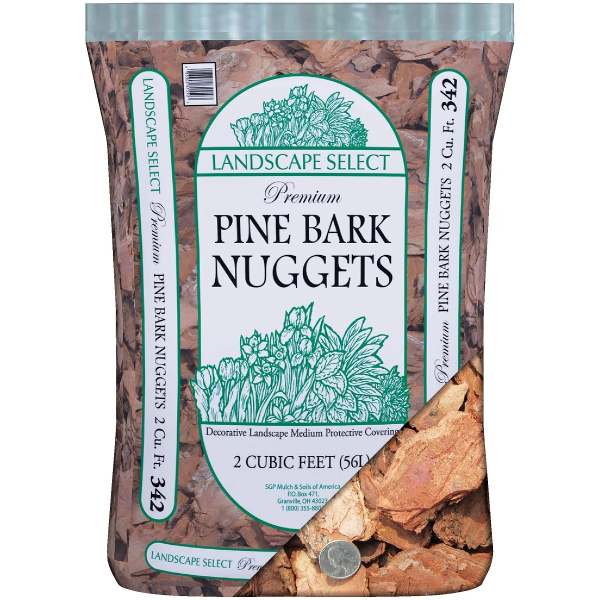 Safe Landscape Select 2 Cu. Ft. Medium Pine Decorative Bark Mulch Nuggets Practical