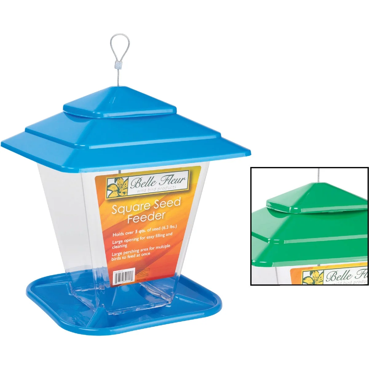 Superior Stokes Select Belle Fleur Plastic 6.3 Lb. Capacity Square Hopper Bird Feeder Outstanding