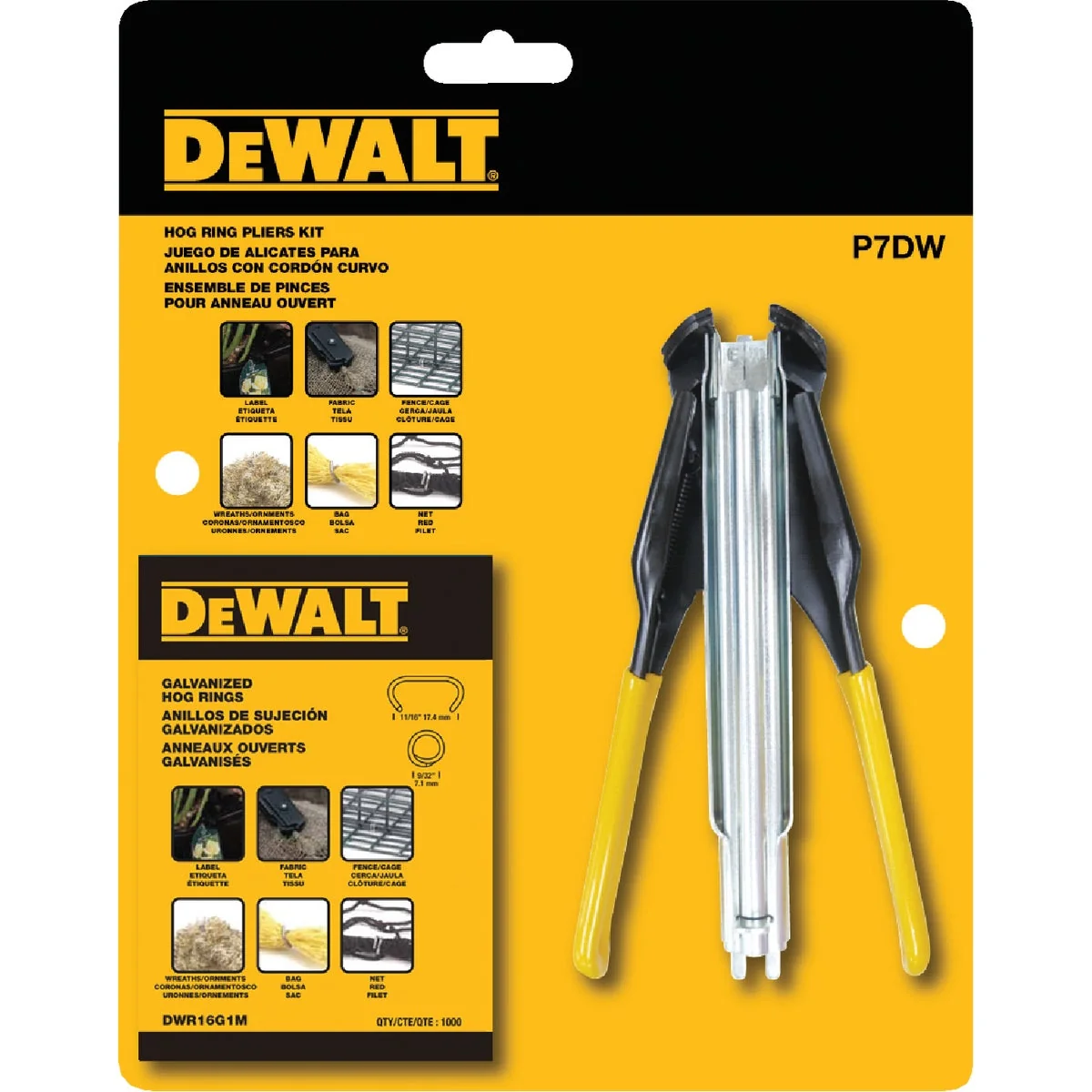 Dependable DeWalt Case Hardened Steel Hog Ring Pliers Kit Official