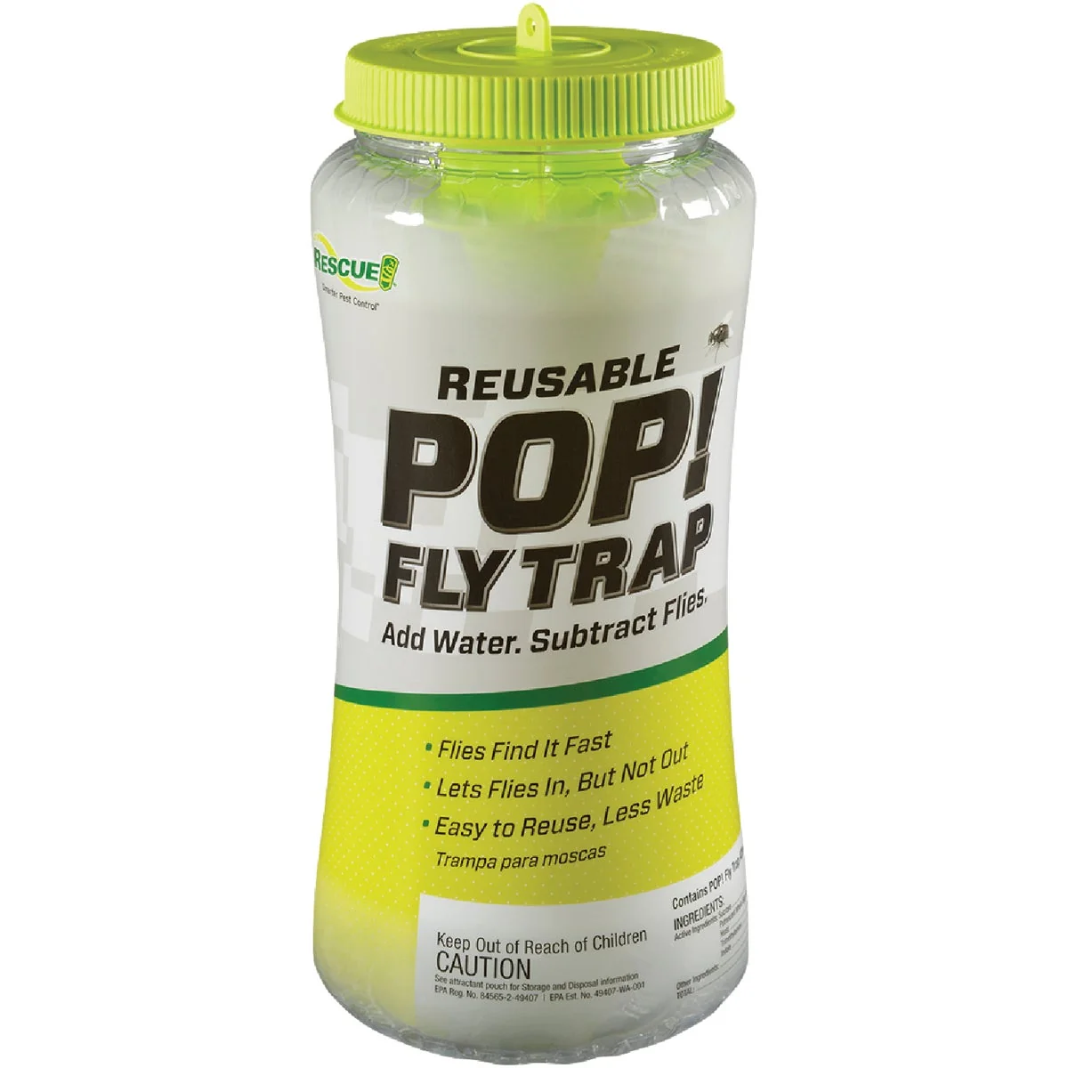 Trusted Rescue Pop Reusable Outdoor Fly Trap High-Performance
