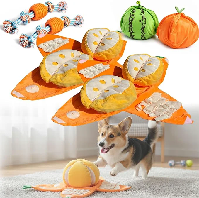 Fashionable Orange Hide-and-Seek Plush Dog Toy Watermelon Dogs Toy 3 in 1 Interactive Snuffle Puzzle Dog Toys with Crinkle Papers for Small Medium Dogs Nosework Enrichment for Boredom Relief 2PCSB About This Powerful
