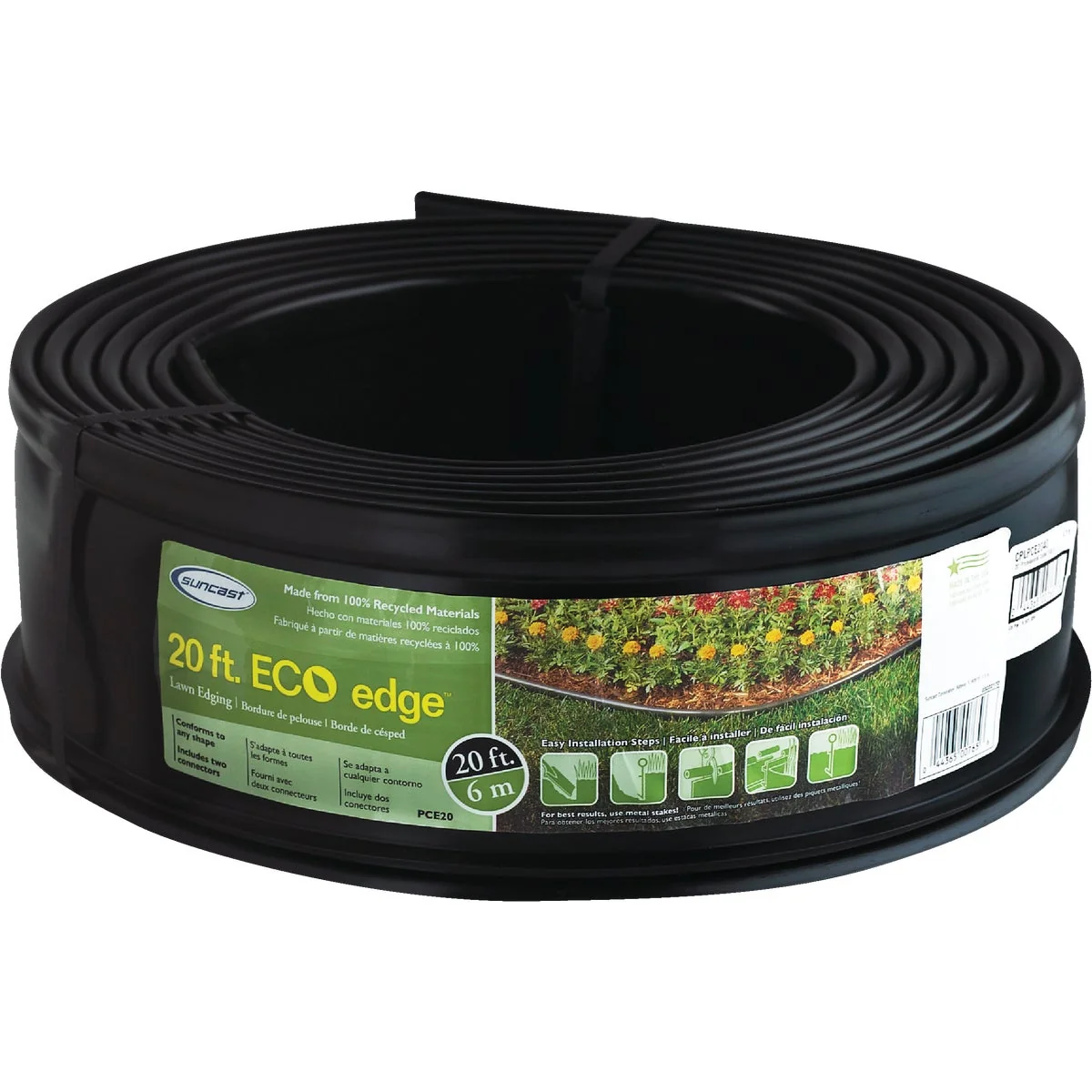 Genuine Suncast 5 In. H. x 20 Ft. L. Black Recycled Plastic Lawn Edging Innovative