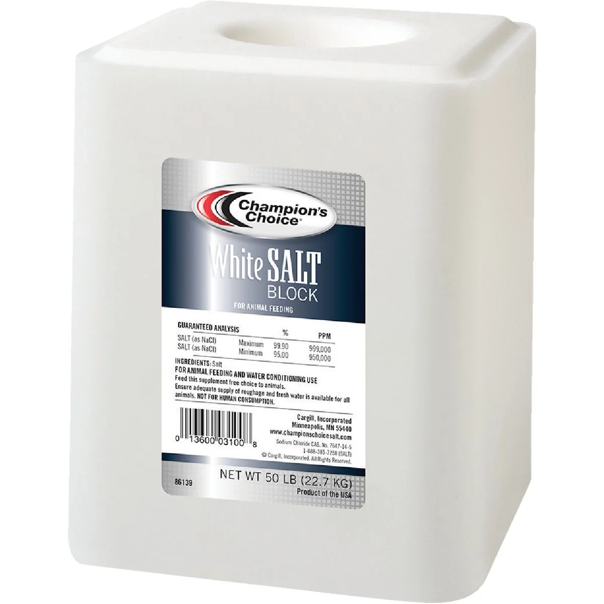 Sophisticated Champions Choice 50 Lb. Plain Salt Block High-Quality