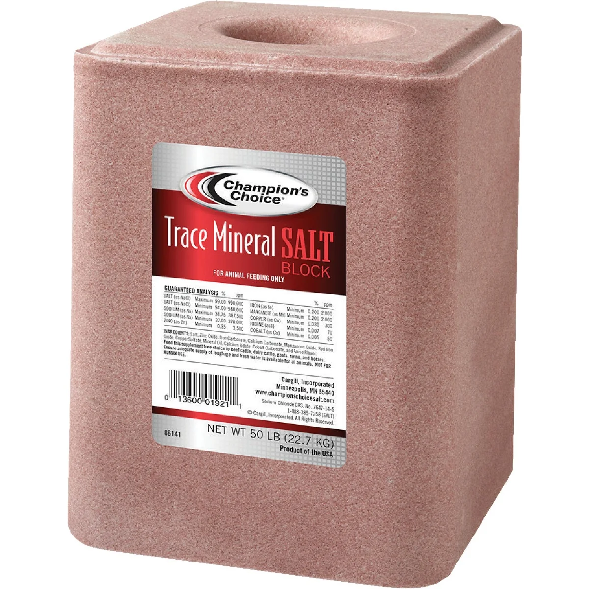 Durable Champions Choice 50 Lb. Trace Mineral Salt Block Soft