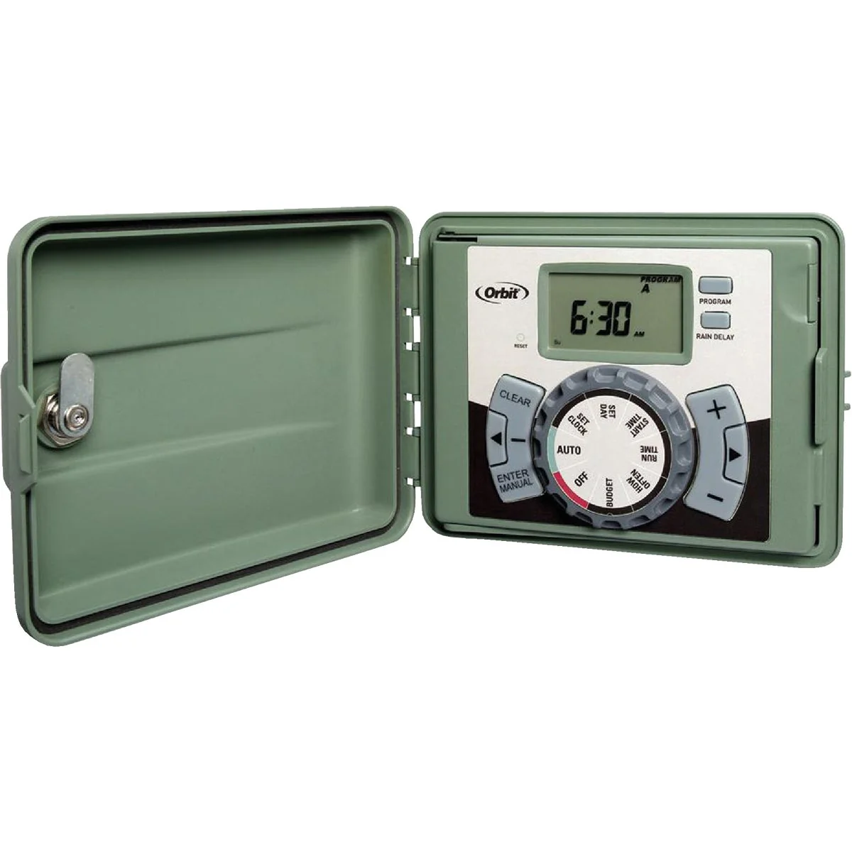 Consistent Orbit Easy-Set Logic 4-Station Indoor Outdoor Plug-In Sprinkler Timer Contemporary