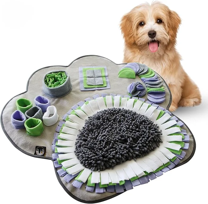 Certified Paw Shaped Snuffle mat 29 x29 for Small Medium Big Size Dogs Cats Interactive Slow Feeding Sniffing mat for Mental Stimulation Puzzle Toy for Encourages Natural Foraging SkillsAbout This Eco-Friendly