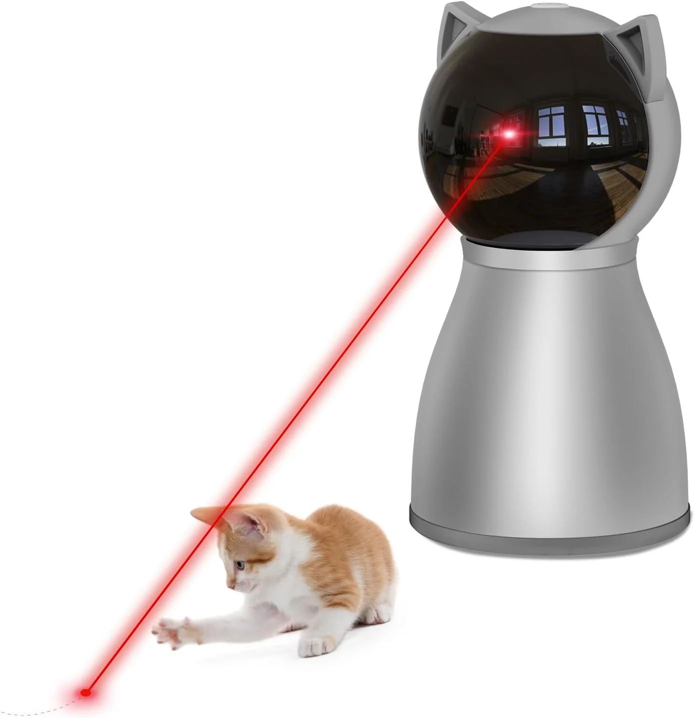 Green Laser Cat Toys for Indoor Cats The 4th Generation Random Trajectory Motion Activated Rechargeable Automatic Cat Laser Toy Interactive Cat Toys for Bored Indoor Adult Cats Kittens Gray Comfortable