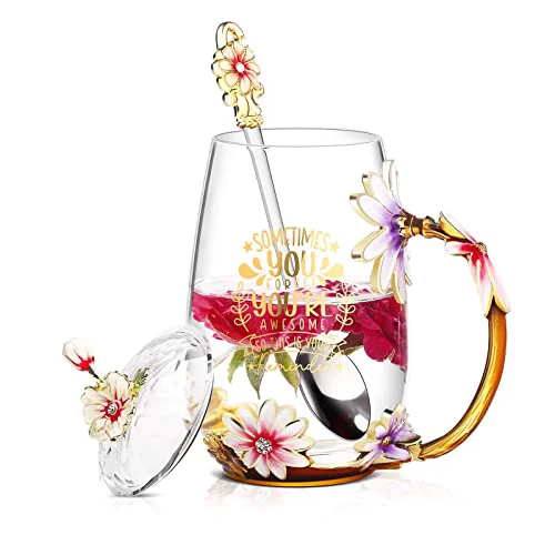 Optimized Flower Tea Cup Inspirational Gifts for Women Professional