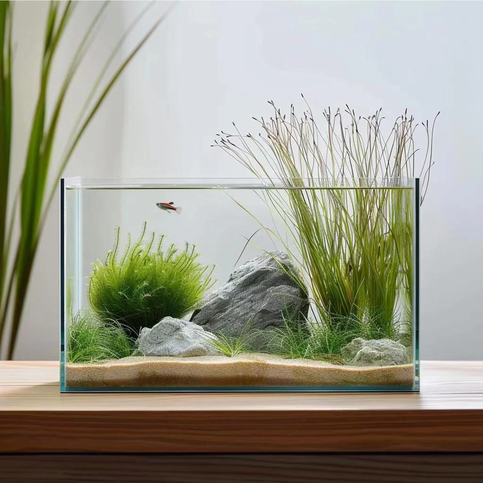 Minimalist Vimvins 5 Gallon Glass Fish Tank – Frameless Easy-Maintenance Mini Aquarium Environmentally Friendly