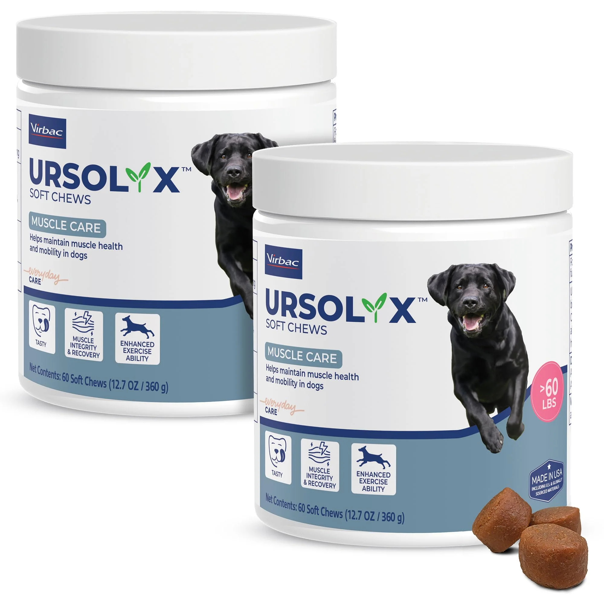 Efficient Virbac URSOLYX Soft Chews for Dogs Muscle Health Support for Large Breeds 120 Count 4-Month Supply Lightweight