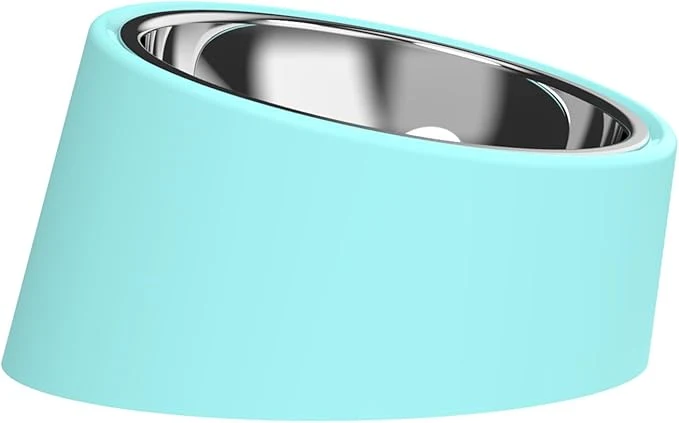 Fine 15° Slow Water Bowl for Medium Dogs Medium Blue Anti-Gulping Pet Water Dish for 10-15kg Dogs Non-Spill Raised Dog BowAbout ThisOverview Secure