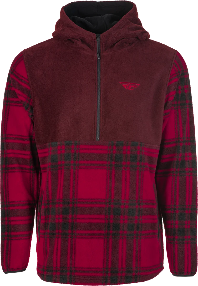Effective Fly Half Zip Pullover Hoodie Red Plaid 2x Verified