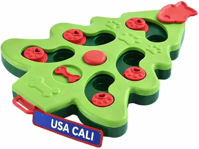 High-End Interactive Dog Treat Puzzle Toy Christmas Tree Sliding Food Puzzle Feeder Mental Stimulation Boredom Buster Slow Feeding Enrichment Toy for Small Medium DogsAbout This Effective