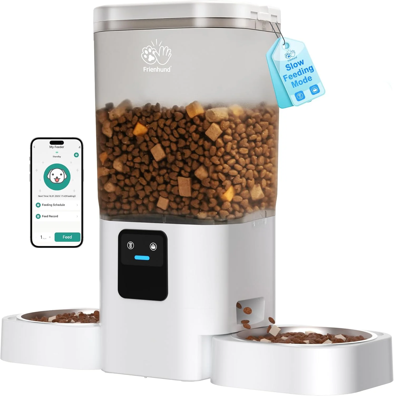 Selected Automatic Cat Feeders 2 Cat with Slow Feed Dual Automatic Dog Feeder with 5G WiFi cat Food Dispenser with Alexa for Multiple Pets Detachable for Easy Clean – 29 Cup（7L Large Capacity） Comfortable