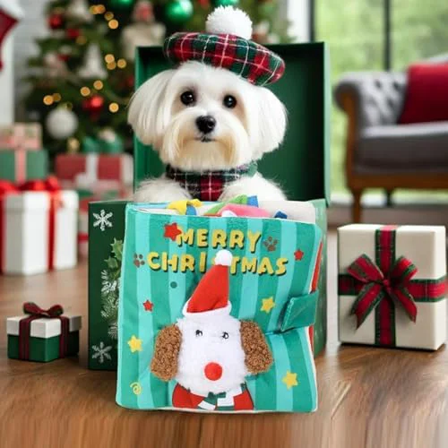 Exclusive Dog Toy Snuffle Sound Book Series Lunch Space Christmas Goodnight Birthday Scout Themes 3D Puppy Decor Cover Puzzle Toy Dog Accessories for Mental Stimulation Slow Feeding Xmas About This Reusable