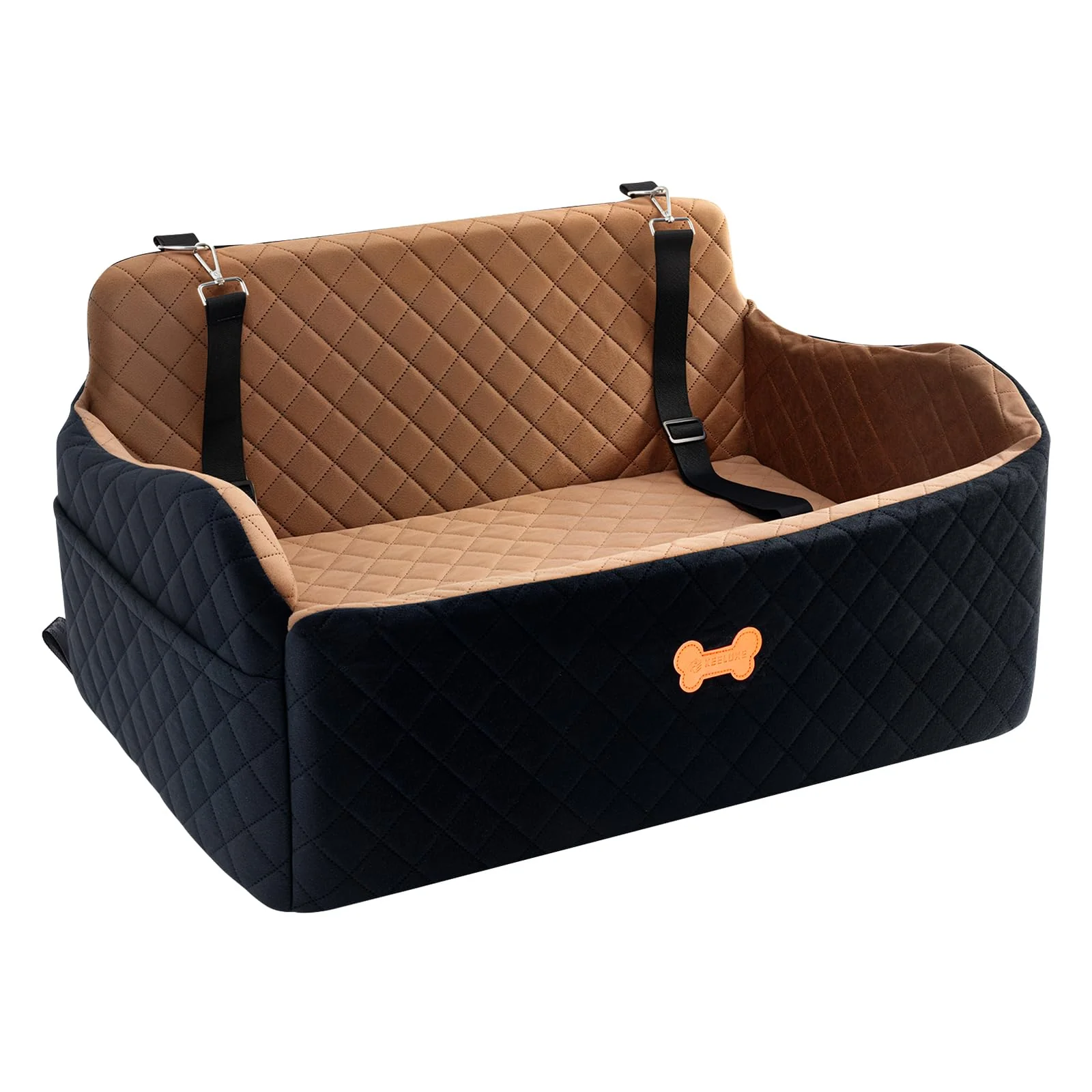 Reliable KEELUXE Car Seat for Large Size Dogs – Booster Seat Up to 55 lbs with Memory Foam Leashes Storage Dependable