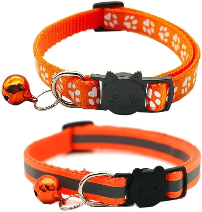 Environmentally Friendly 2 Pack Cat Collars Quick Release Reflective Kitten Collar Quality
