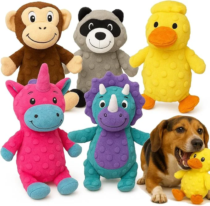Practical Jalousie Multipack Dog Squeaky Toys Strong Almost Indestructible with Added Liner for Longer Play Dog Chew Toys Medium Breeds – 5 Pack Dotted About This Secure