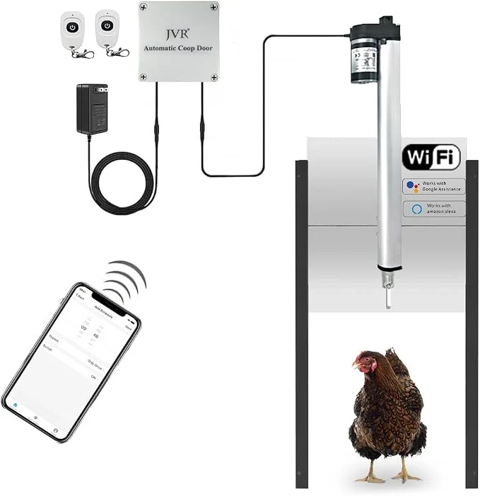 Stylish JVR Automatic Chicken Coop Smart Door Compatible Clean