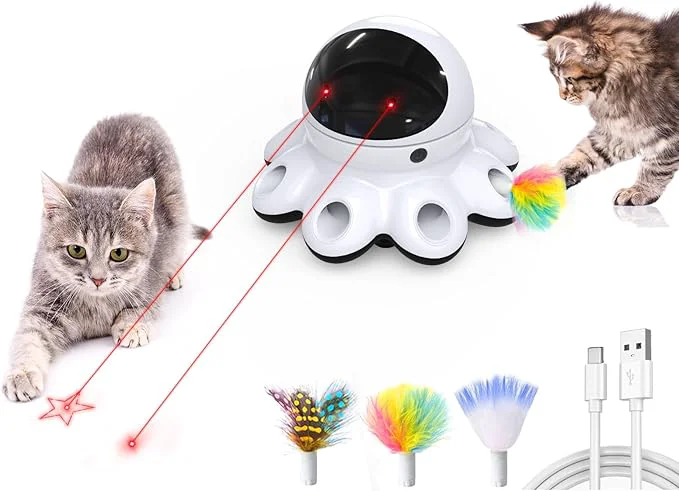 Easy-to-Use ORSDA Cat Laser Toy 2-in-1 Interactive Automatic Motion Activated Moving 8 Natural