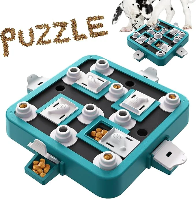 Easy-to-Use Dog Puzzle Toy Mental Stimulation – Level 3 in 1 Dogs Food Feeder Puzzle Dog Treat Puzzle Feeder Advanced-Mars Green Board About This Modern