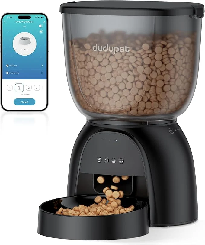 Fine Crafted Automatic Cat Feeder WiFi 5G App Control Timed Cat Dry Food Dispenser with Remote Feeding 5L Auto Pet Feeder up to 10 Meals 1-15 Portion Control per Day Auto Dog Feeders for Indoor UseAbout ThisOverview Luxury