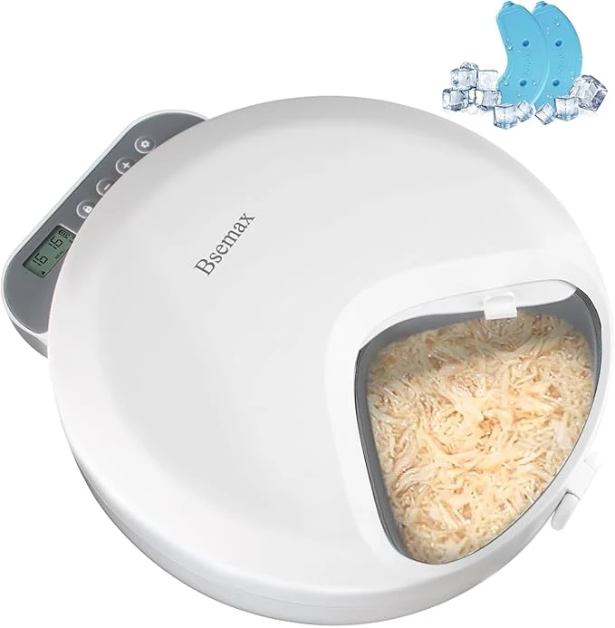 Premium Material Automatic Wet Food Cat Feeder Auto Refrigerated Wet Foods Feeder for Cats Dogs 4 Meal Timed Fresh Foods Dispenser with 2 Ice Packs Small Pet Feeders for Kitty Puppy Automatic Cat Dog Food BowlAbout ThisOverview Breathable