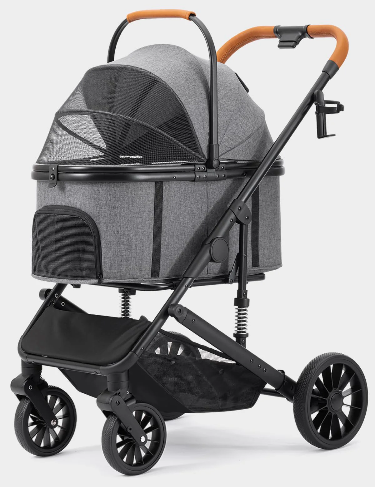 Modern SUNTHX Dog Stroller for Small Medium Dogs Up to 60lbs Folding 4-Wheel Stroller with Detachable Carrier – Grey Original