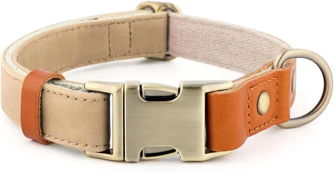 Authentic Plutus Pet Leather Hemp Dog Collar – Adjustable Heavy Duty Pet Collar Responsible
