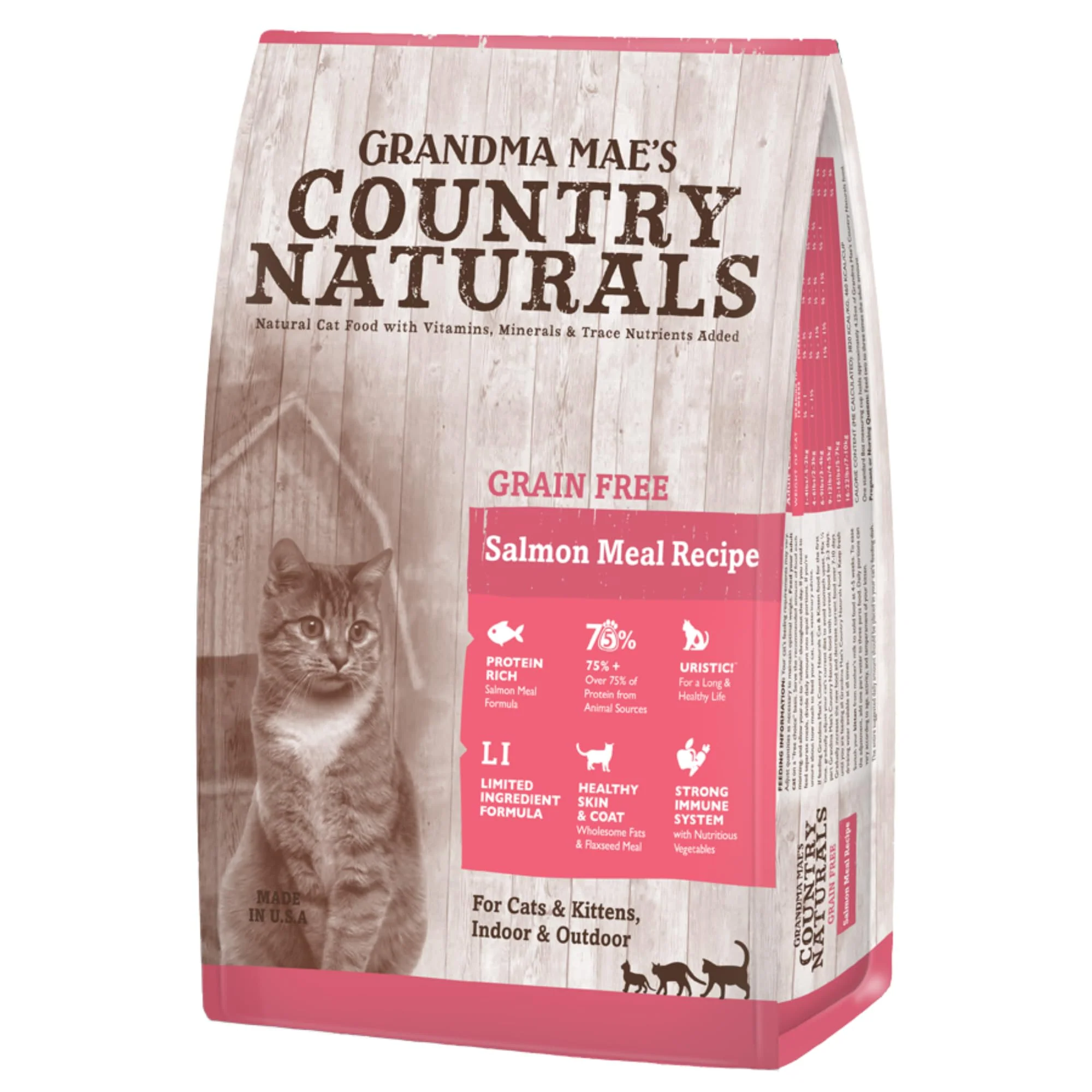 Reusable Grandma Mae s Country Naturals Dry Cat Food – Salmon Grain 12 lb Bag Verified