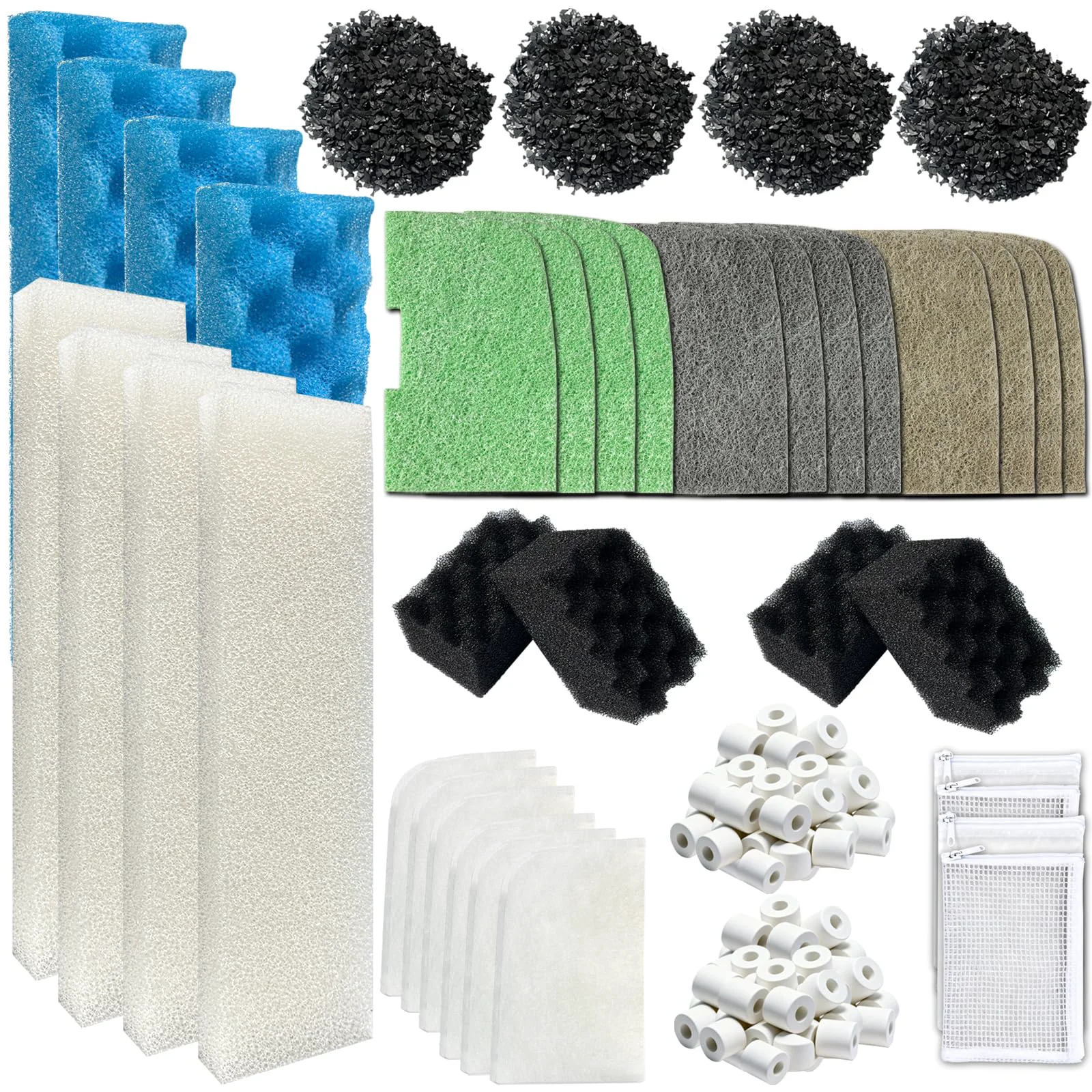 Elegant Aolleteau 46-Pack Filter Media Kit for Fluval 406 407 Canister – Ammonia Nitrite Phosphate Absorbing Pads Selected